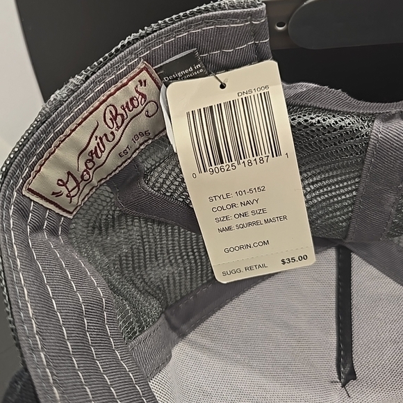 New Goorin Bros “Squirrel Master” Nuts The Farm Trucker Hat Black, Blue & Grey - Picture 3 of 3